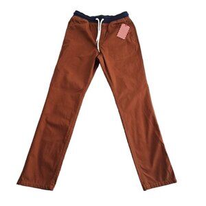Vans Denmead Chino Elastic Waist Pants Men's S NWT Rust Brown Drawstring NEW